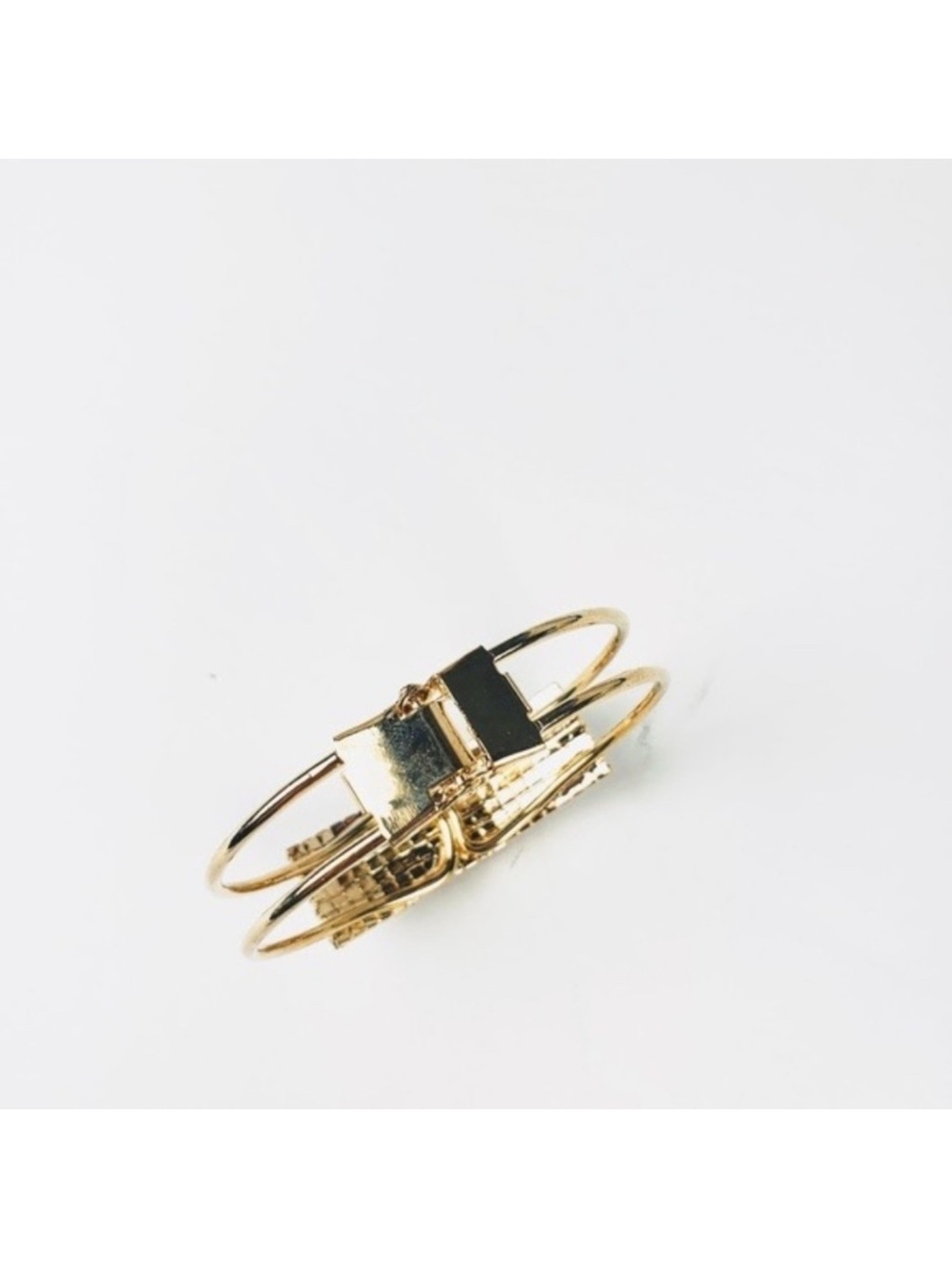 Gold Tone Rhinestone Statement Bracelet - Picture 5 of 5